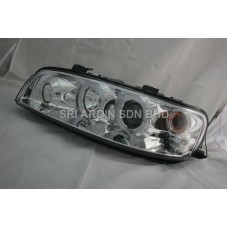 Fiat Punto 99-03 Chrome Projector Headlamp w Ring